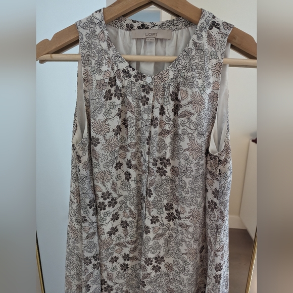 Ann Taylor LOFT Floral Chiffon Sleeveless Ruffle Mermaid Dress Size XS - Picture 5 of 7